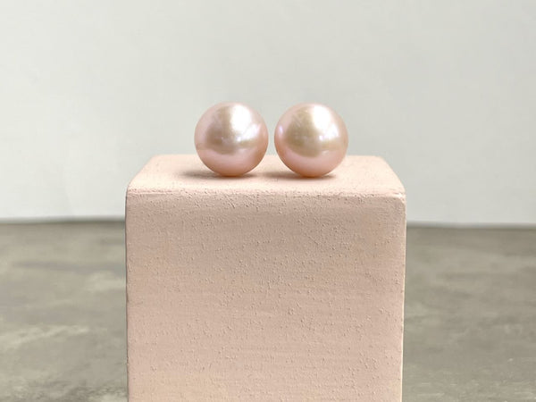 Ohrstecker aus echten Perlen in rosé - Patricia 10 mm