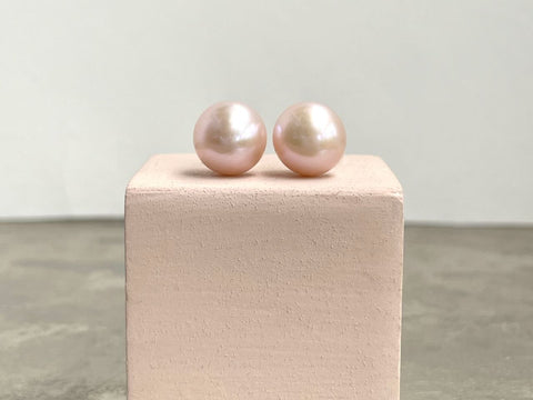 Ohrstecker aus echten Perlen in rosé - Patricia 10 mm