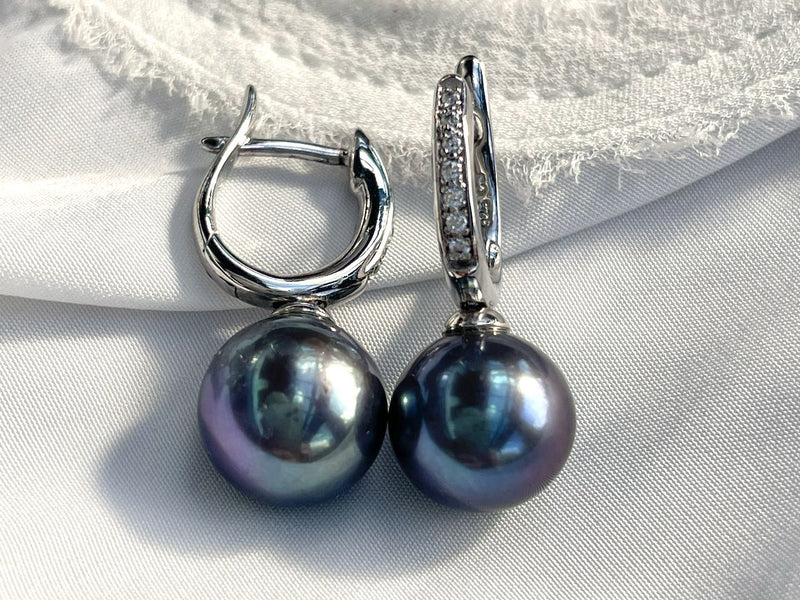 Traumhafte Ohrringe mit Tahitiperlen und Zirkonia- Ohrhänger Ophelia